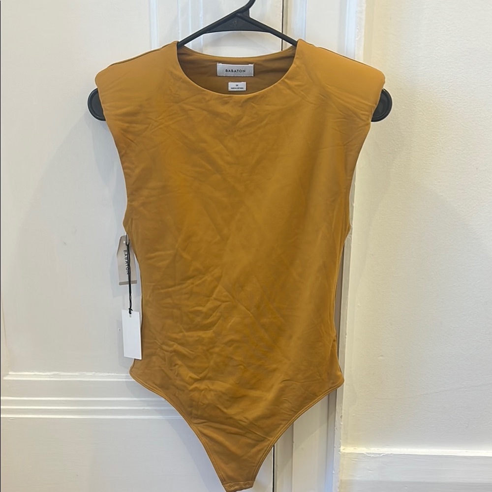 Babaton Mustard Sleeveless Bodysuit